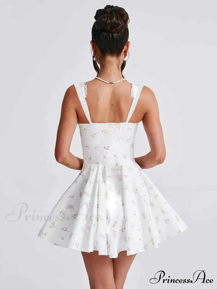 Low-cut Open-Backed Pleated Mini Dress - Image 7