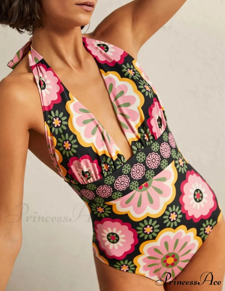 Low-cut Plunging Backless Swimsuit Seductive One Piece - Image 2