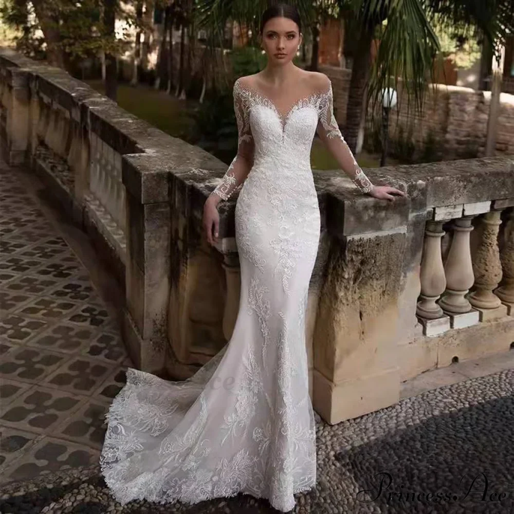 Low-cut Plunging Backless Trumpet Wedding Gown - Image 4