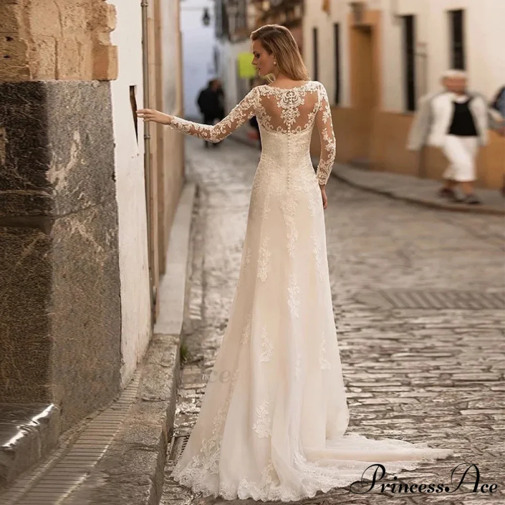 Low Plunging Backless Transparent Bridal Gown - Image 2