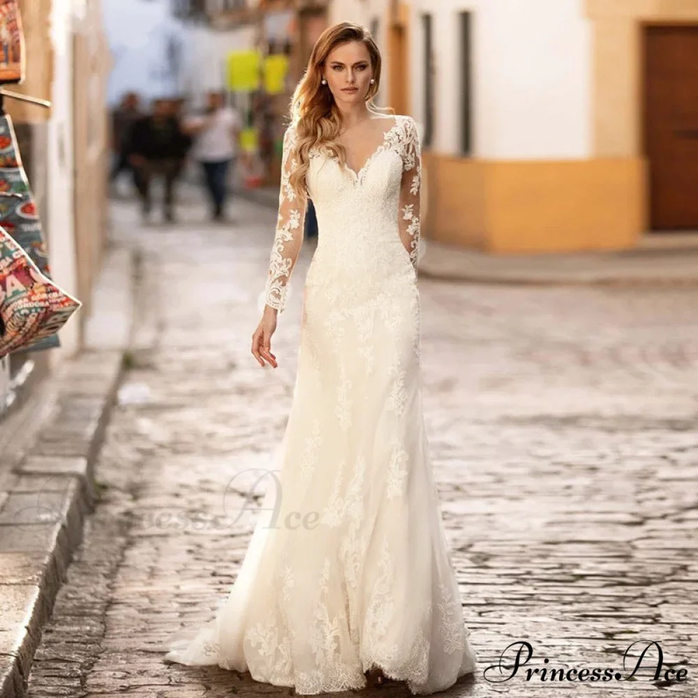Low Plunging Backless Transparent Bridal Gown - Image 3