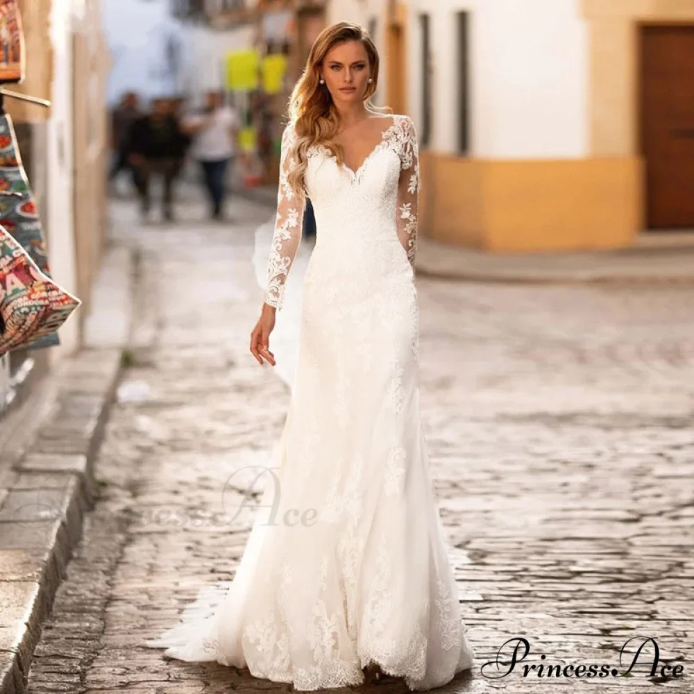 Low Plunging Backless Transparent Bridal Gown - Image 4