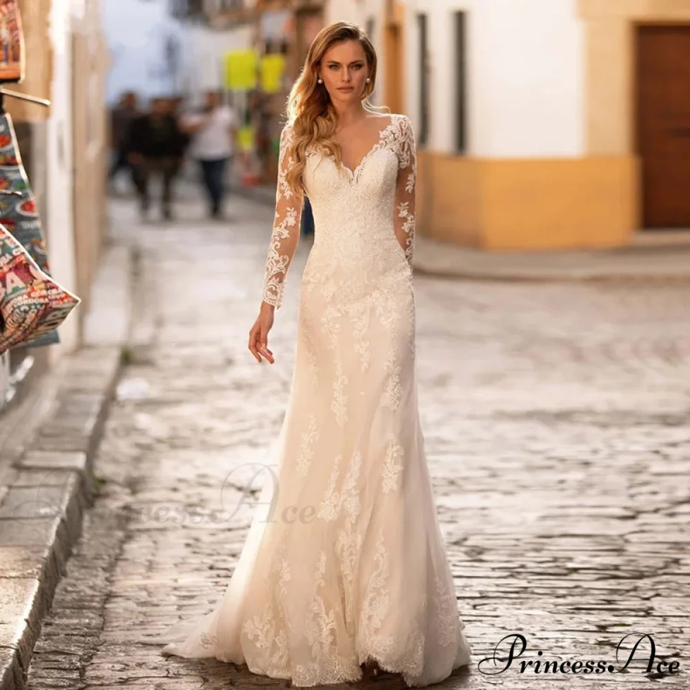 Low Plunging Backless Transparent Bridal Gown - Image 5