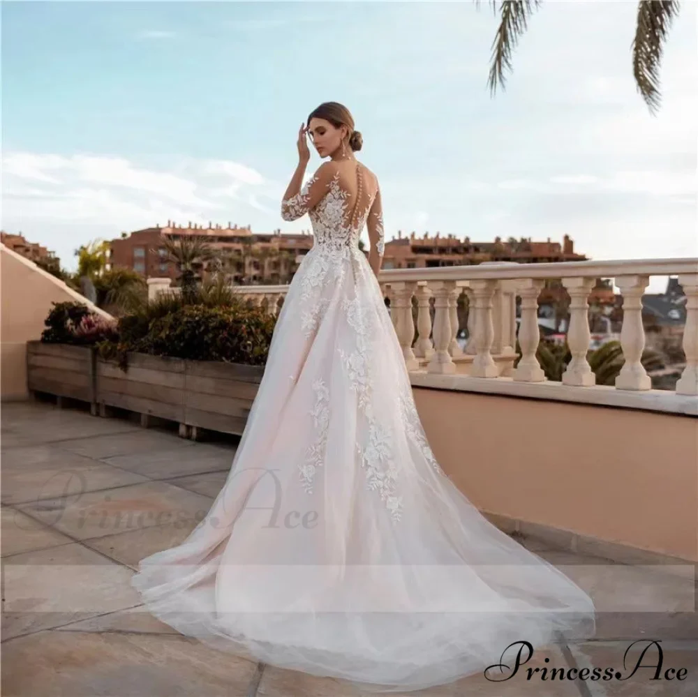 Low Plunging Neckline Tailored Fit Bridal Wedding Gown - Image 2