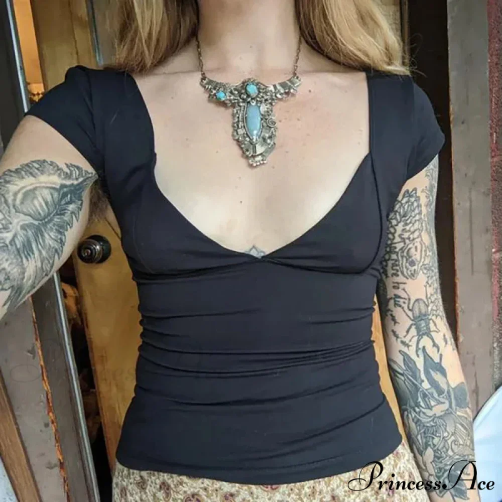 Low V Neck Short Top - Image 2