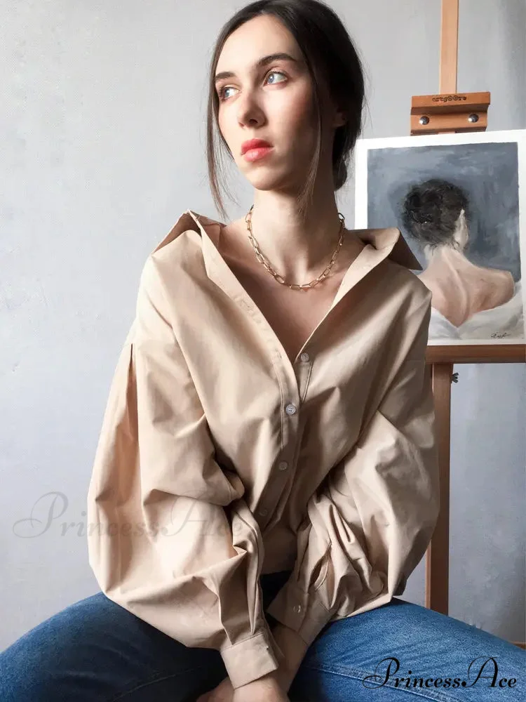 Luminous Sleeve Button Neck Blouse - Image 6