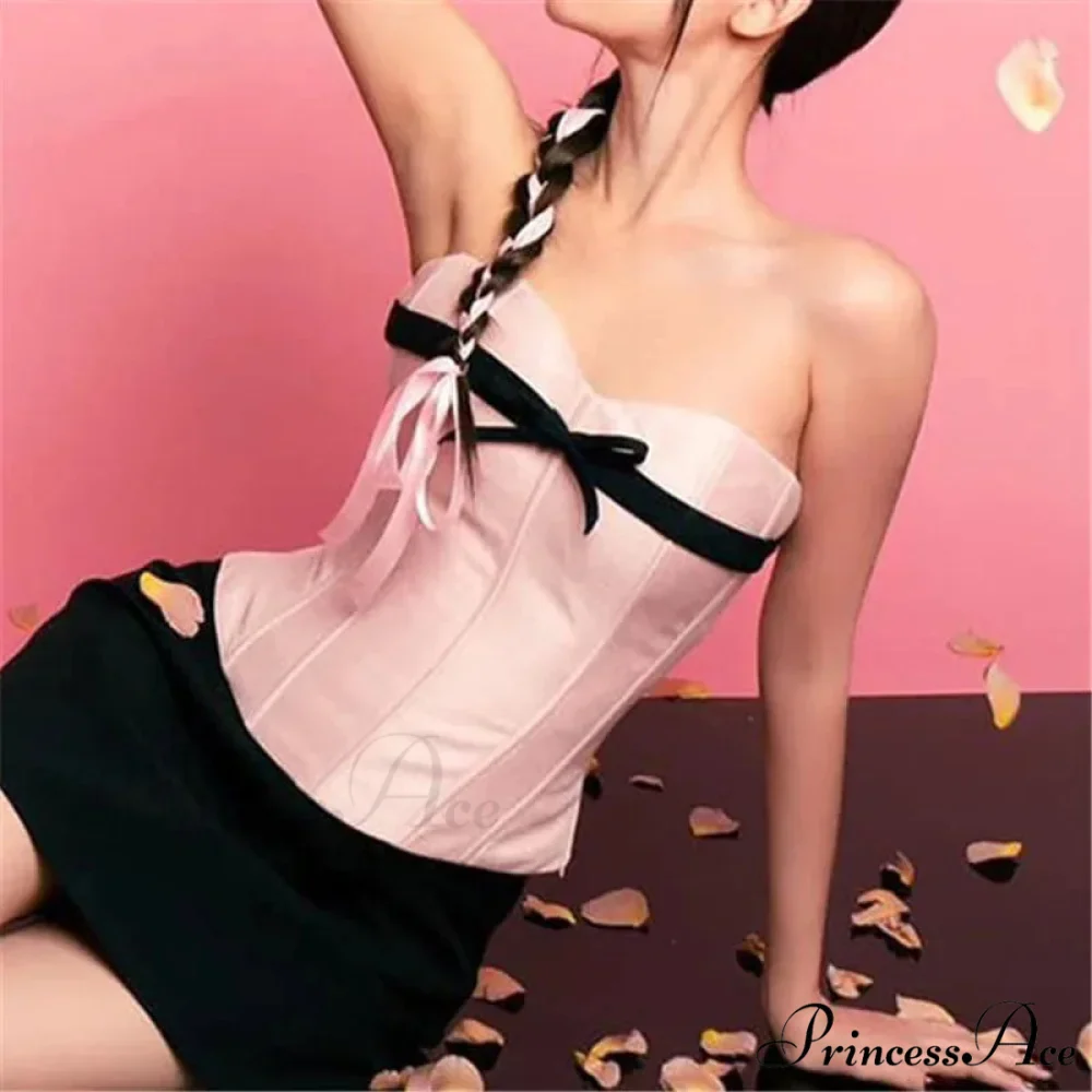 Magenta Ribbon Sheath Crop Top - Image 4
