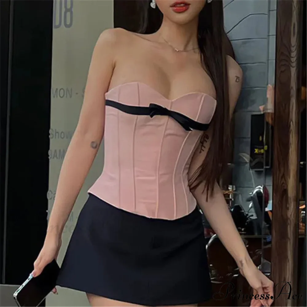 Magenta Ribbon Sheath Crop Top - Image 5