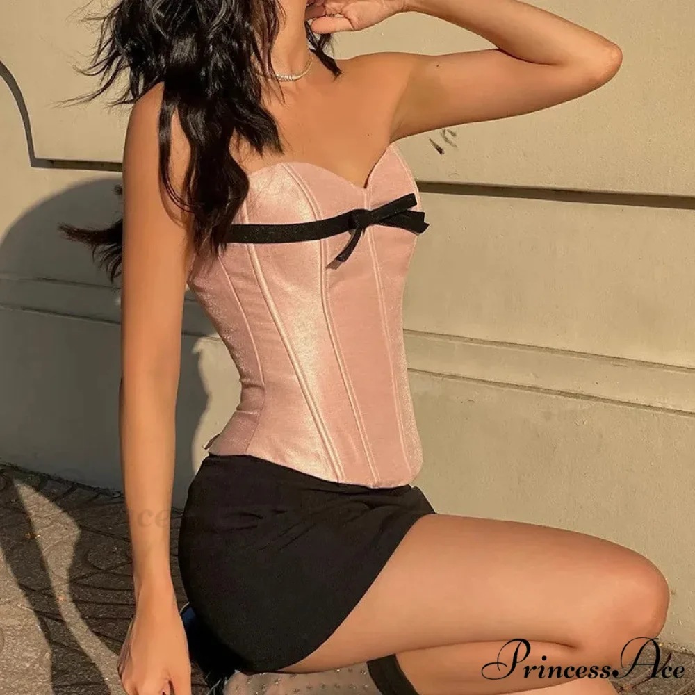 Magenta Ribbon Sheath Crop Top - Image 6