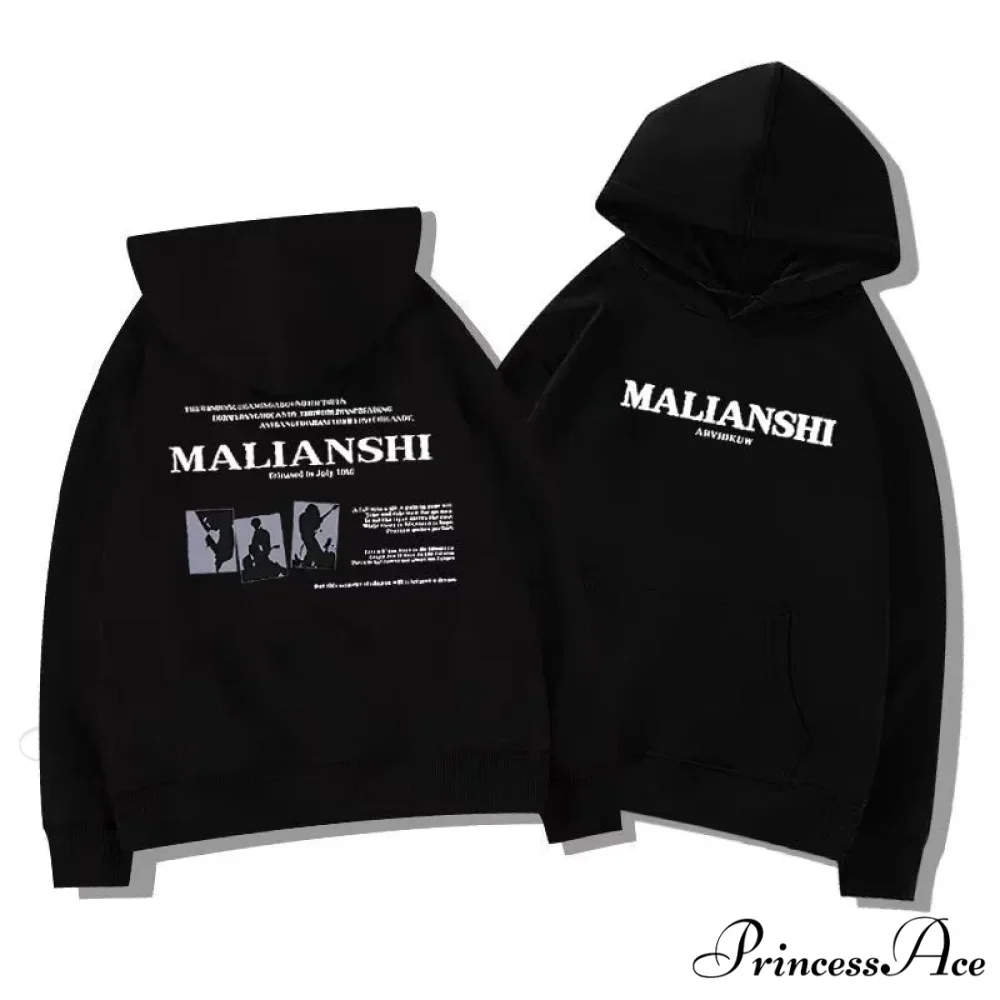 Main Street Correspondence Print Urban Music Hoodie - Image 3