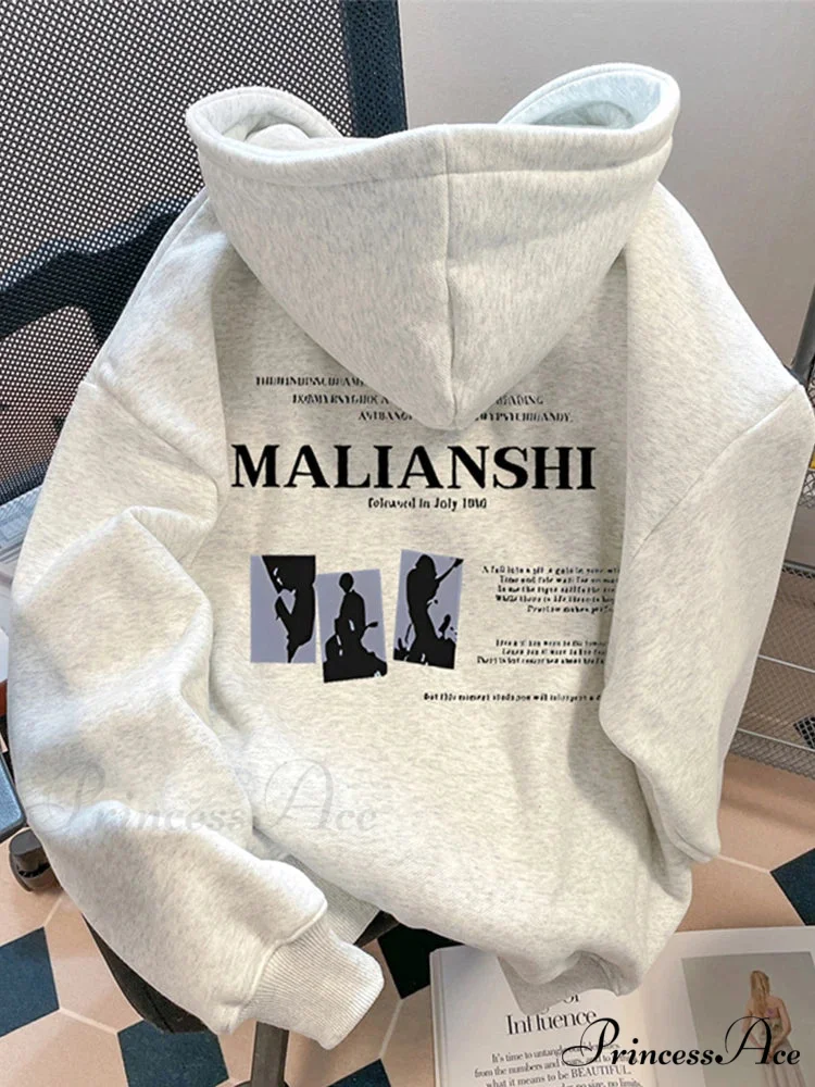 Main Street Correspondence Print Urban Music Hoodie - Image 6