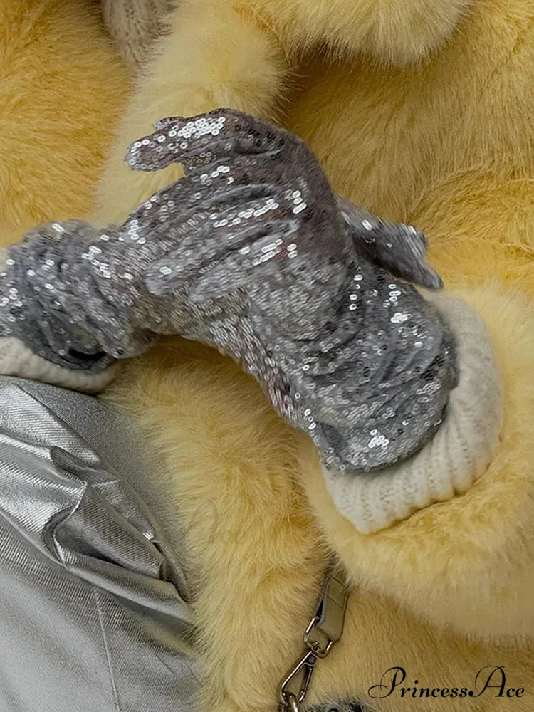 Medium-Length Synthetic Fur Plush Replica Jacket - Image 3