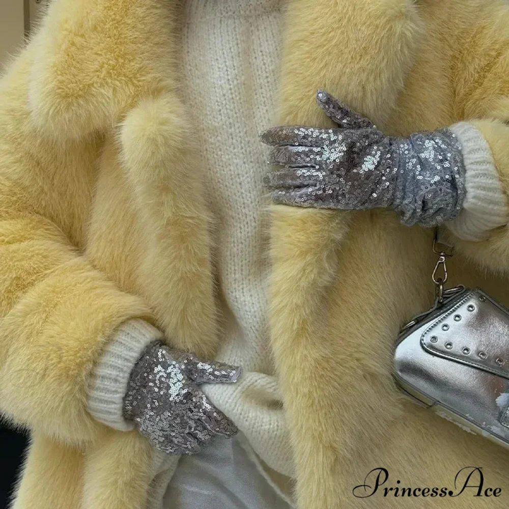 Medium-Length Synthetic Fur Plush Replica Jacket - Image 7