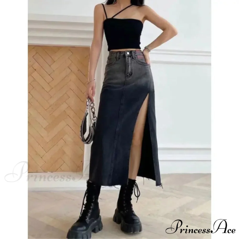 Medium Slit Jeans Skirt - Image 4