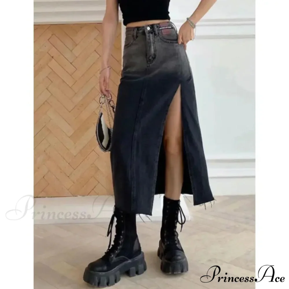 Medium Slit Jeans Skirt - Image 5