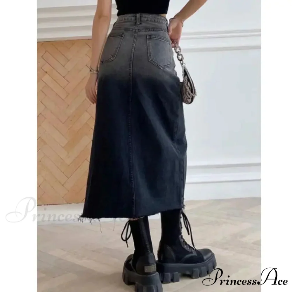 Medium Slit Jeans Skirt - Image 6