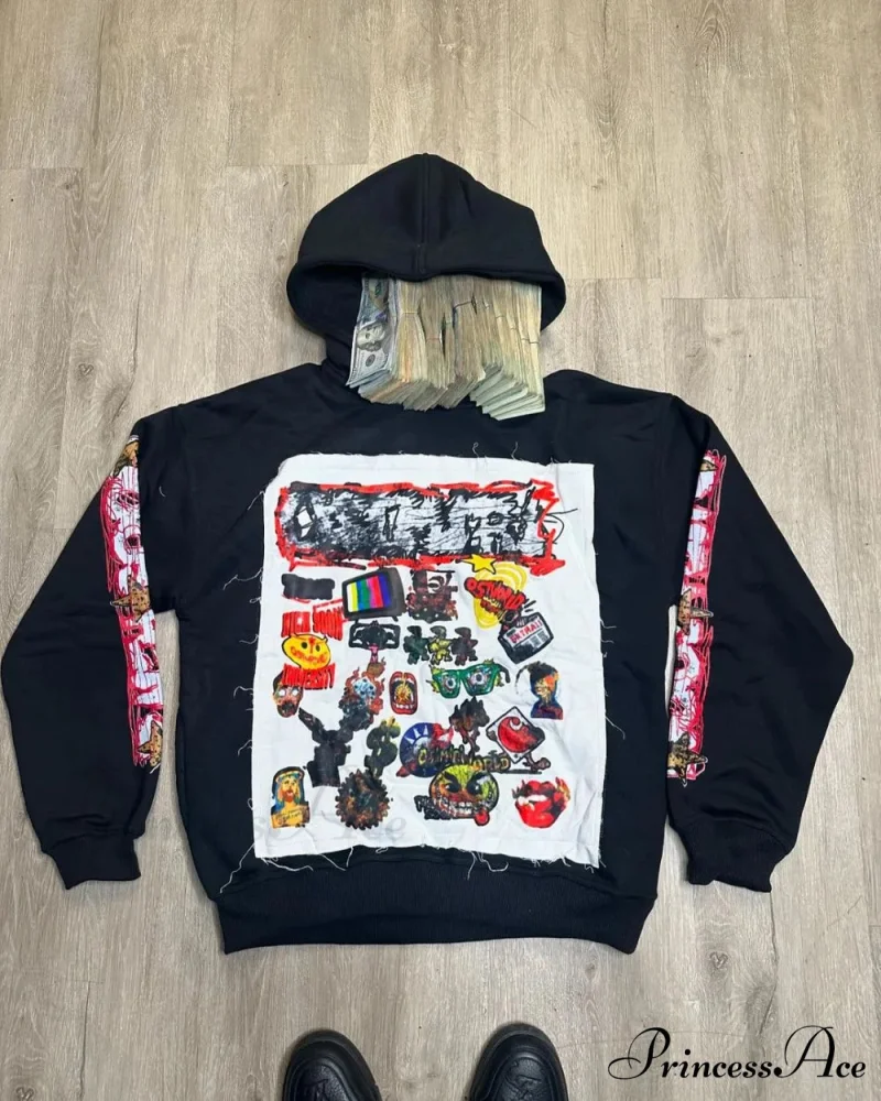 Mended Pullover Sweatshirt Hoodie - Image 5