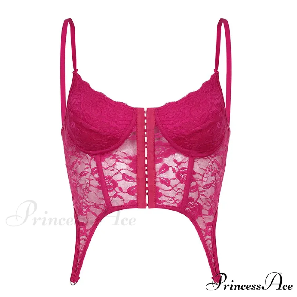 Mesh Floral Transparent Corset Backless Fairycore Top - Image 4