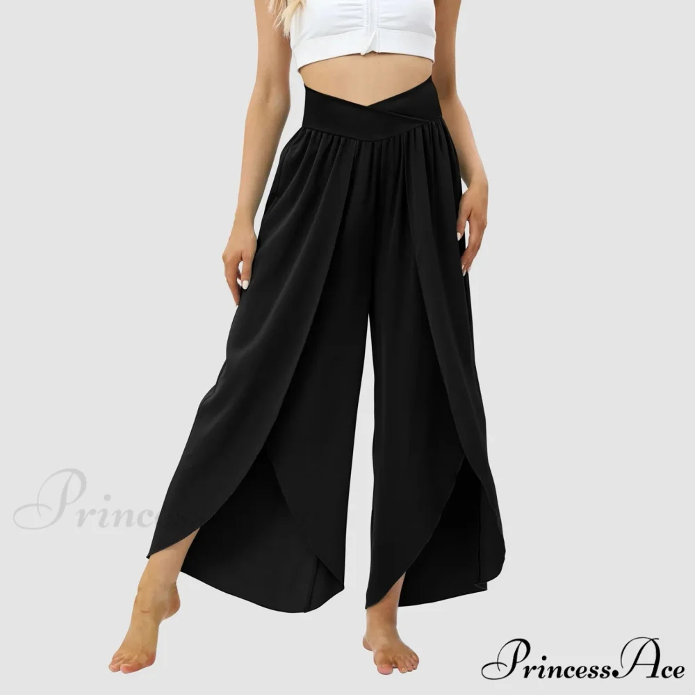 Mesh Frilled Folded Warm-weather Trousers - Image 4