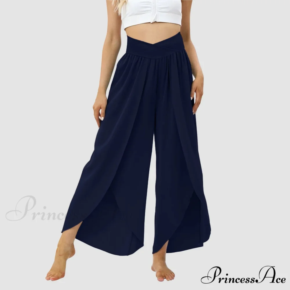 Mesh Frilled Folded Warm-weather Trousers - Image 9