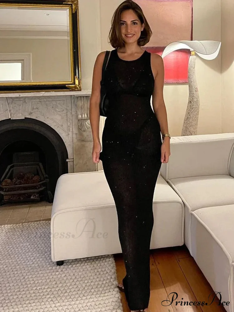 Mesh Transparent Maxi Holiday Dress - Image 4