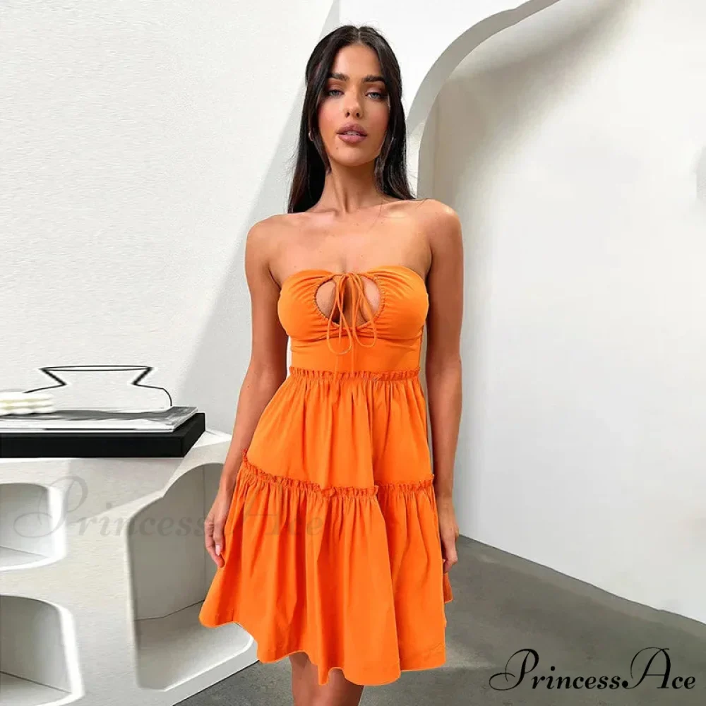 Midsection Encircle A-line Folded Getaway Dress - Image 3