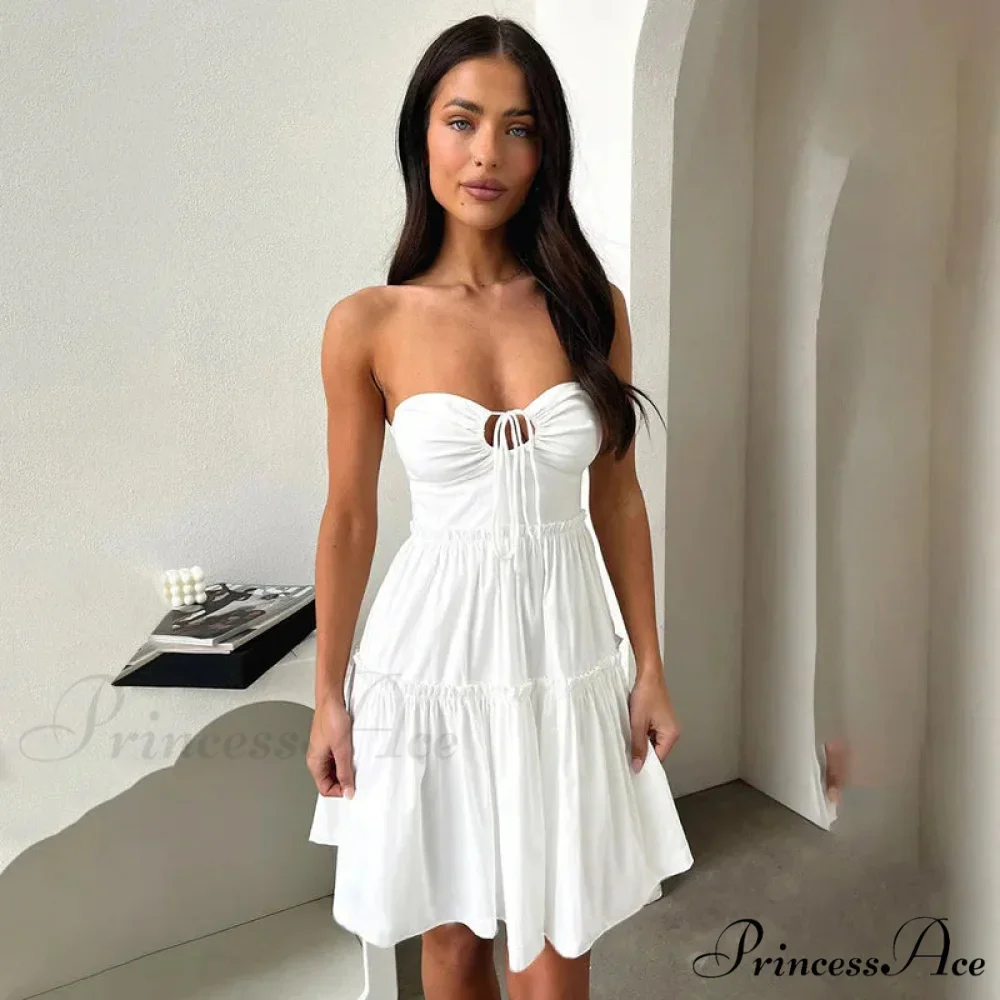 Midsection Encircle A-line Folded Getaway Dress - Image 4