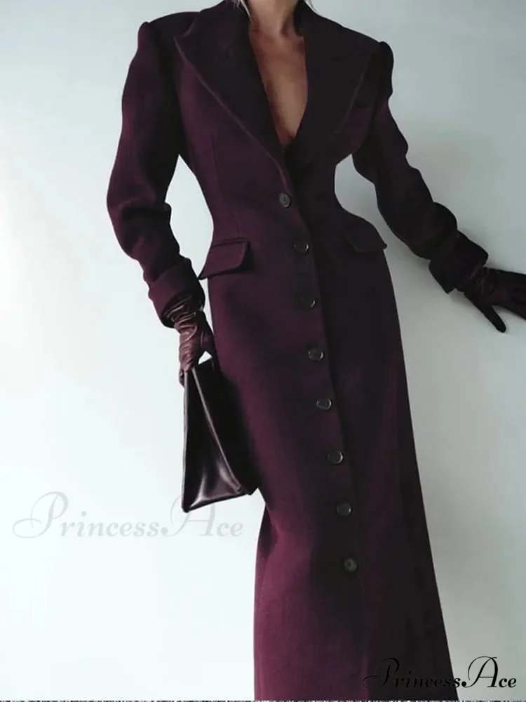 Midsection Up Solitary Buttoned Wool Overcoat - Image 7