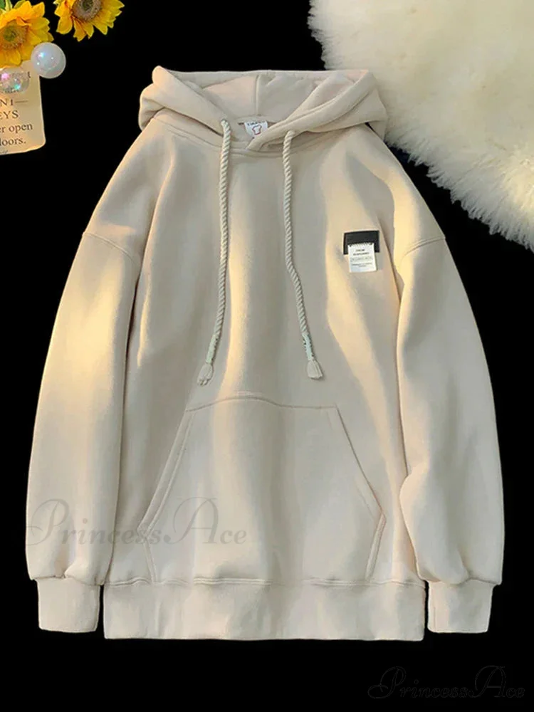 Monochromatic Embroidered Generous Fleece Hoodie - Image 6