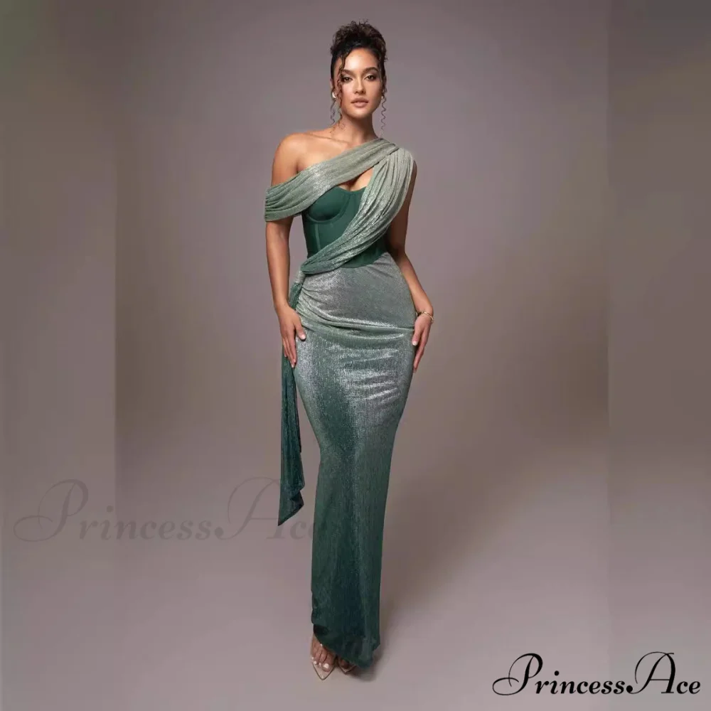 Monochromatic Sleeveless Bandeau Slit Prom Dress - Image 4