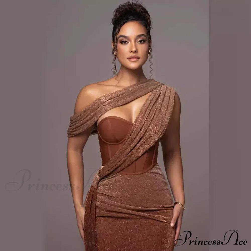 Monochromatic Sleeveless Bandeau Slit Prom Dress - Image 6