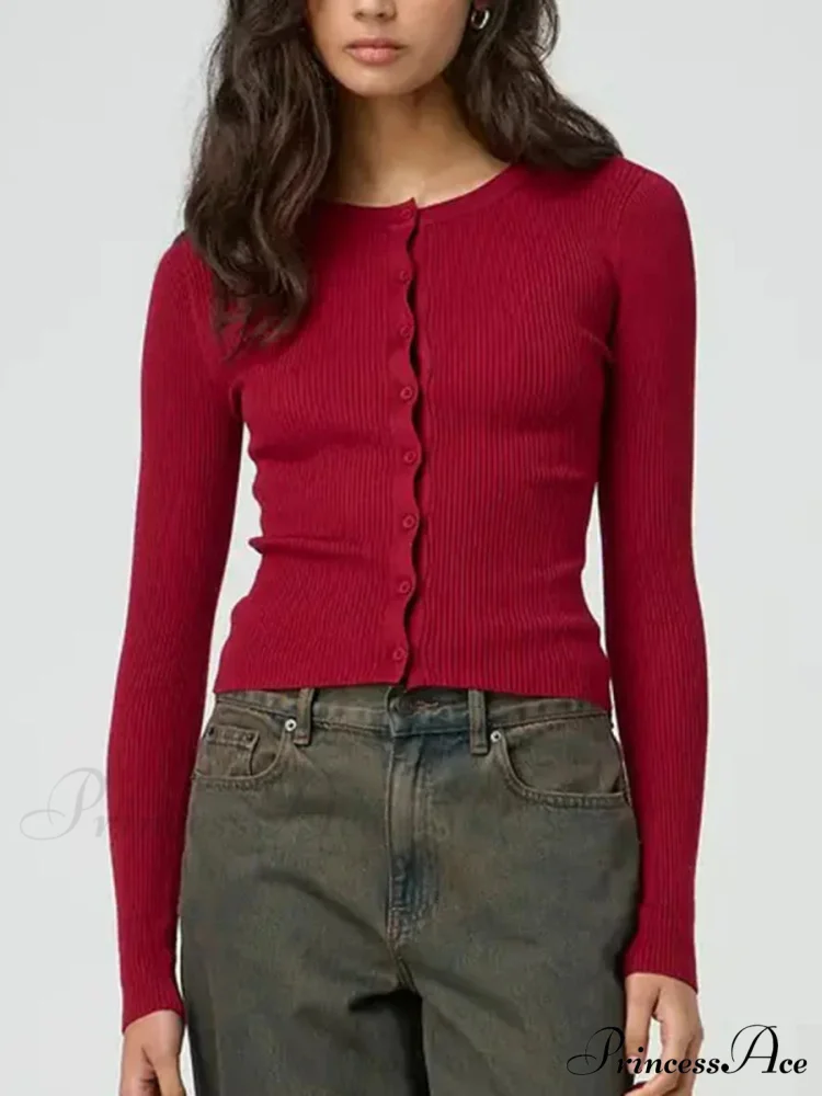 Monochromatic Textured Extended Sleeve Knit Cardigan - Image 3