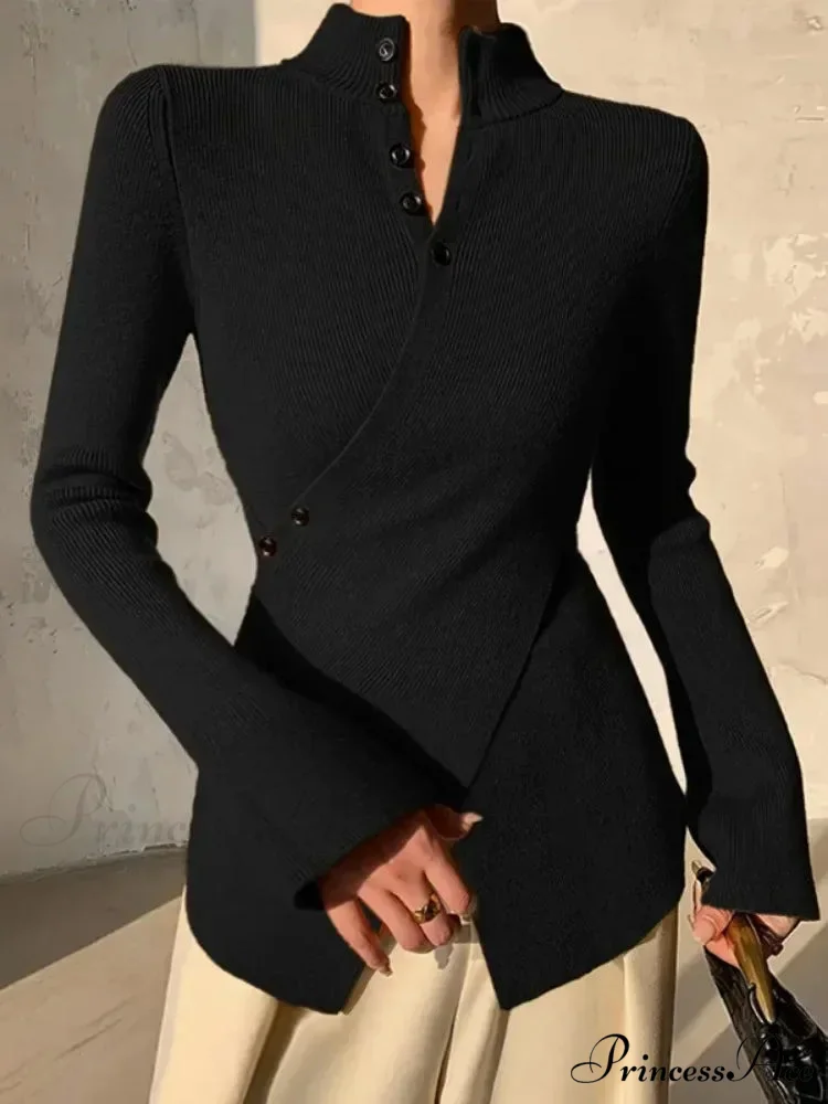Monochromatic Uneven Length Sleeve Jumper - Image 5