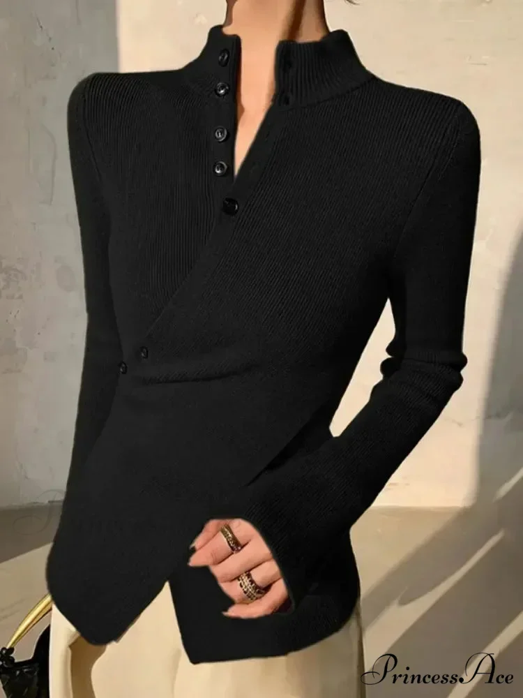 Monochromatic Uneven Length Sleeve Jumper - Image 6