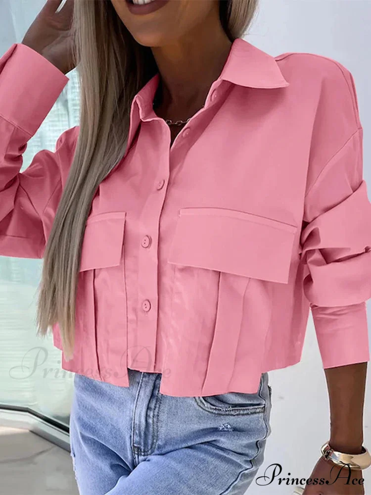 Monochrome Extended Sleeve Collared Work Blouse - Image 2