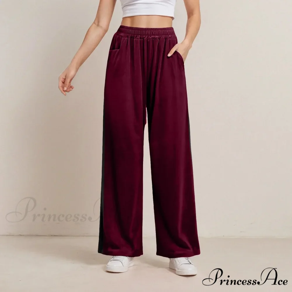 Monochrome Pocket Elastic Casual Trousers - Image 2