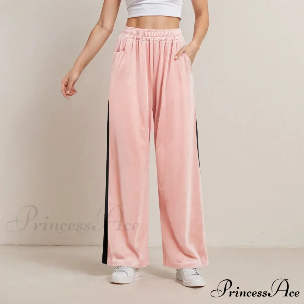 Monochrome Pocket Elastic Casual Trousers - Image 3