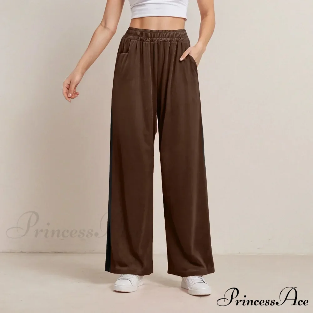Monochrome Pocket Elastic Casual Trousers - Image 4