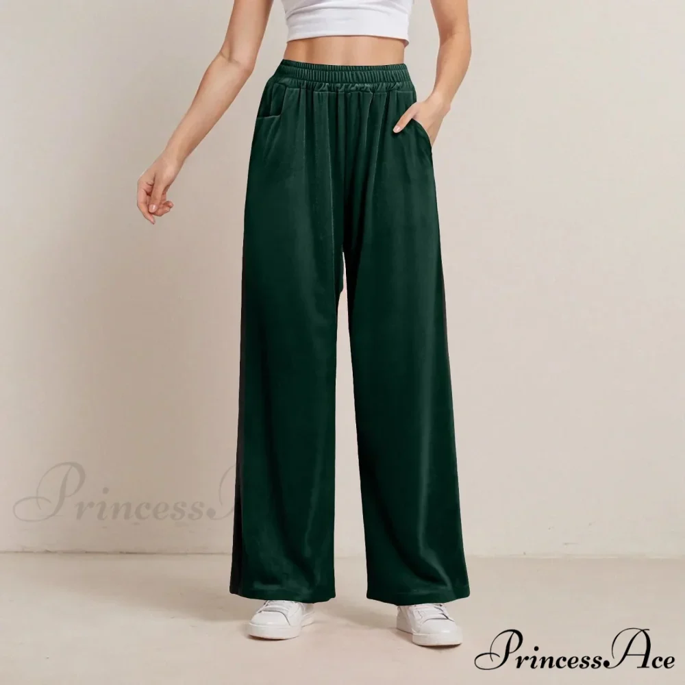 Monochrome Pocket Elastic Casual Trousers - Image 5