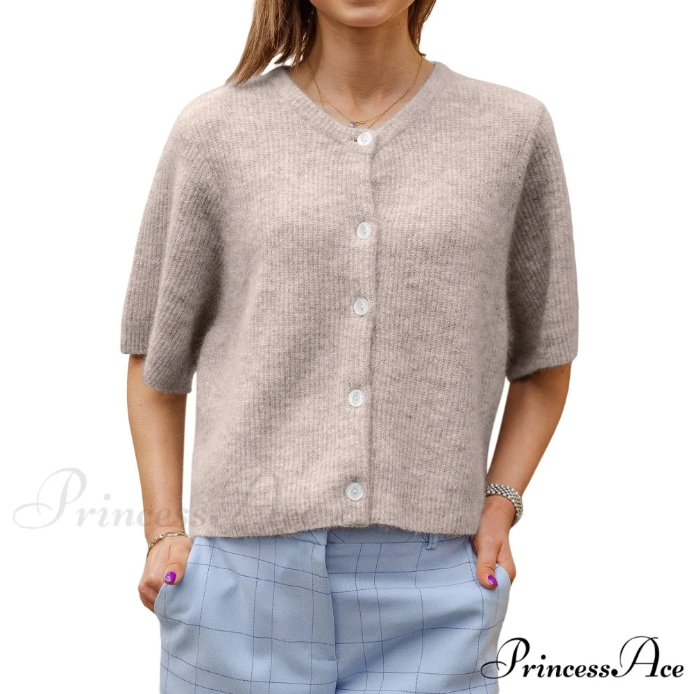 Monochrome Short Sleeve Button Cardigan - Image 10