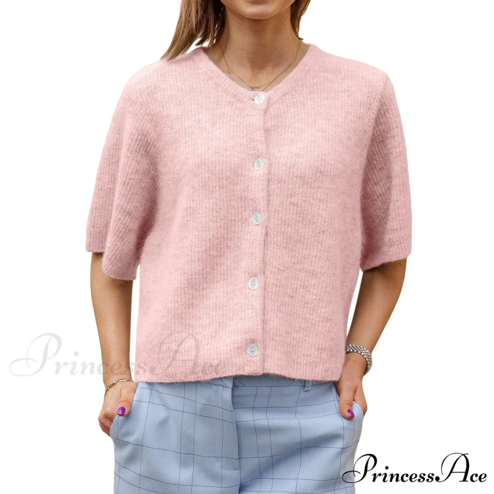 Monochrome Short Sleeve Button Cardigan - Image 5