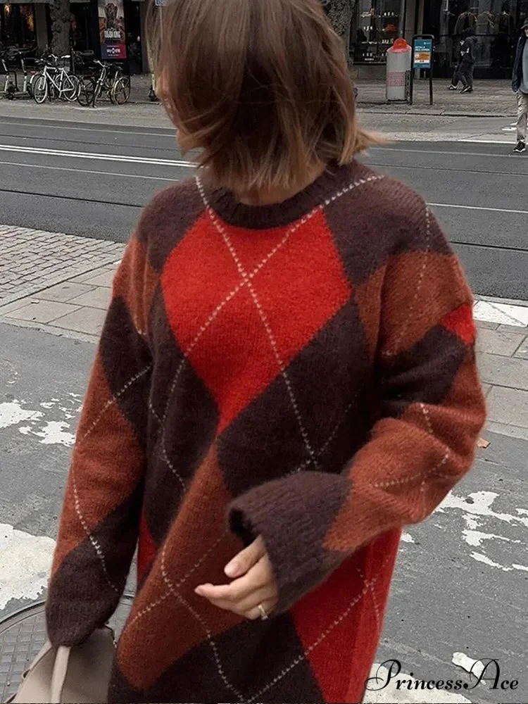 Multicolored Block Circular Neck Sweater - Image 2