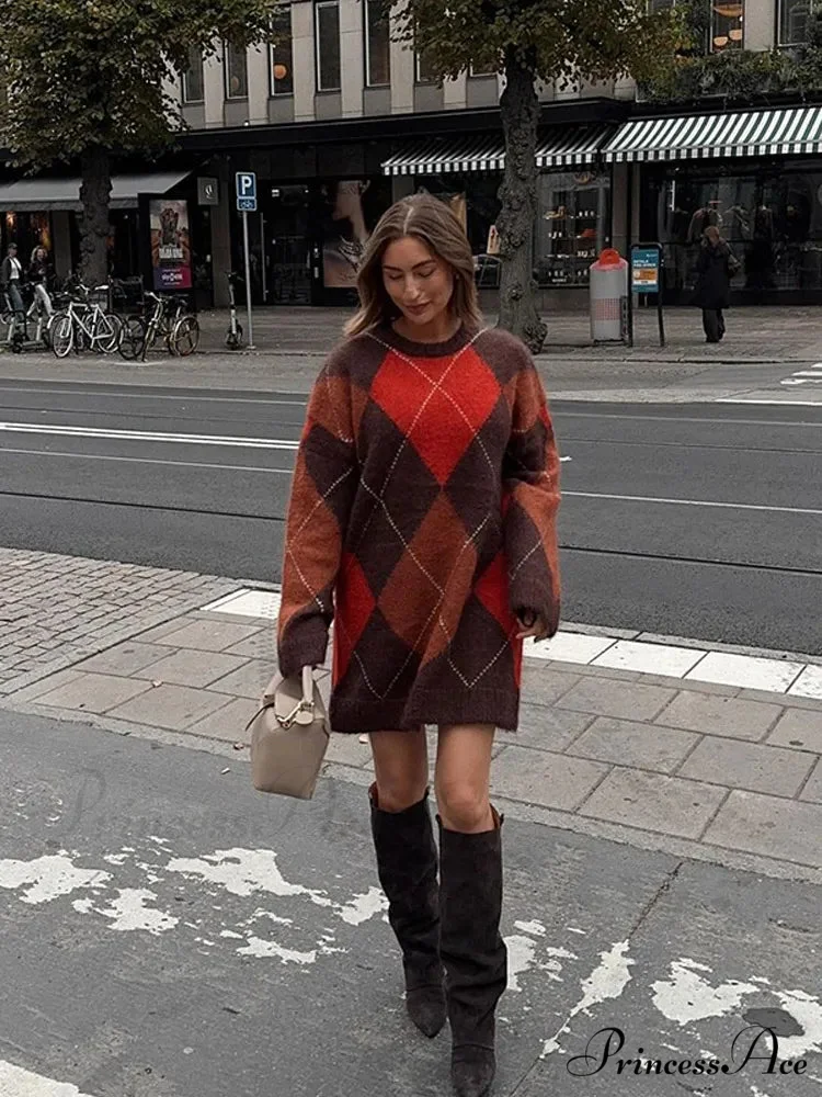 Multicolored Block Circular Neck Sweater - Image 3