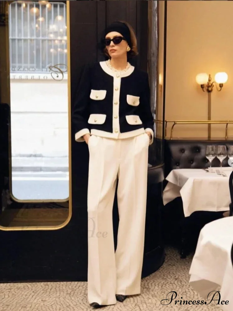 Multicolored Block Tailored Fit Round-neck Cardigan - Image 2