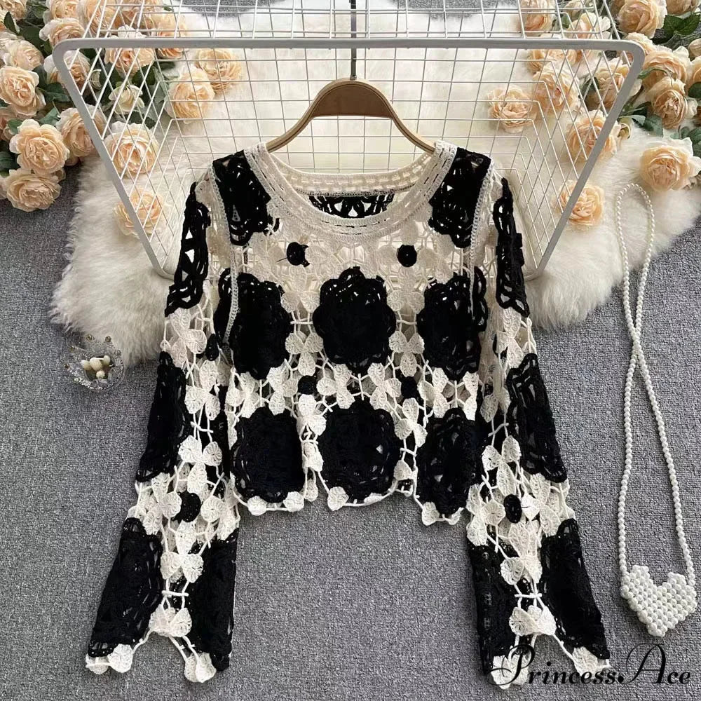 Multihued Y2K Baggy Crochet Knit Cardigan - Image 15