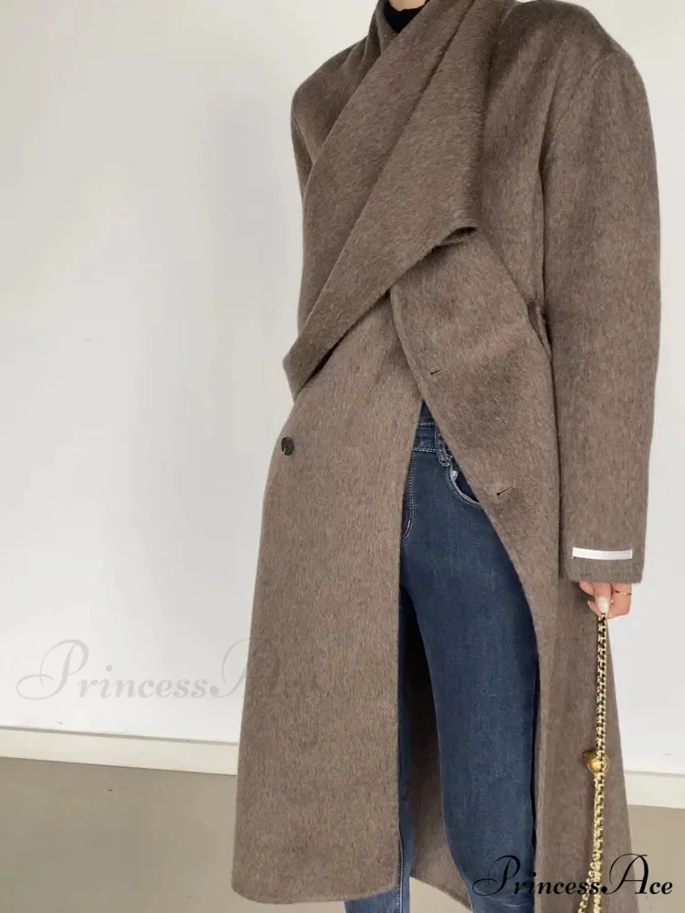 Neckwear Collar Dual-Buttoned Wool Overcoat - Image 5