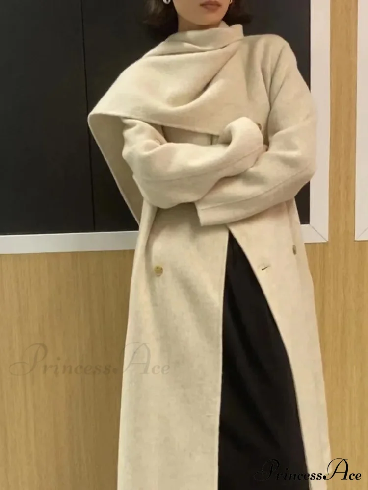 Neckwear Collar Dual-Buttoned Wool Overcoat - Image 7