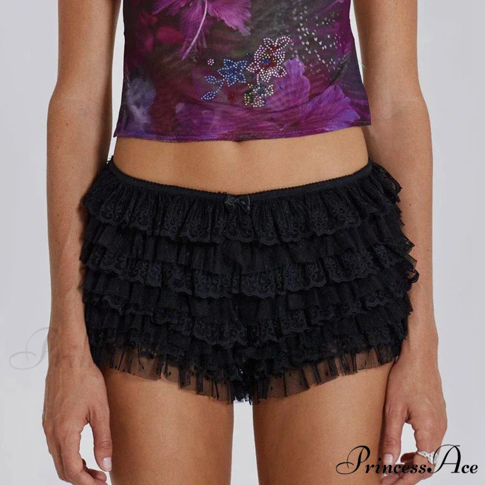 Net Lace Ribbon Booty Short - Image 3