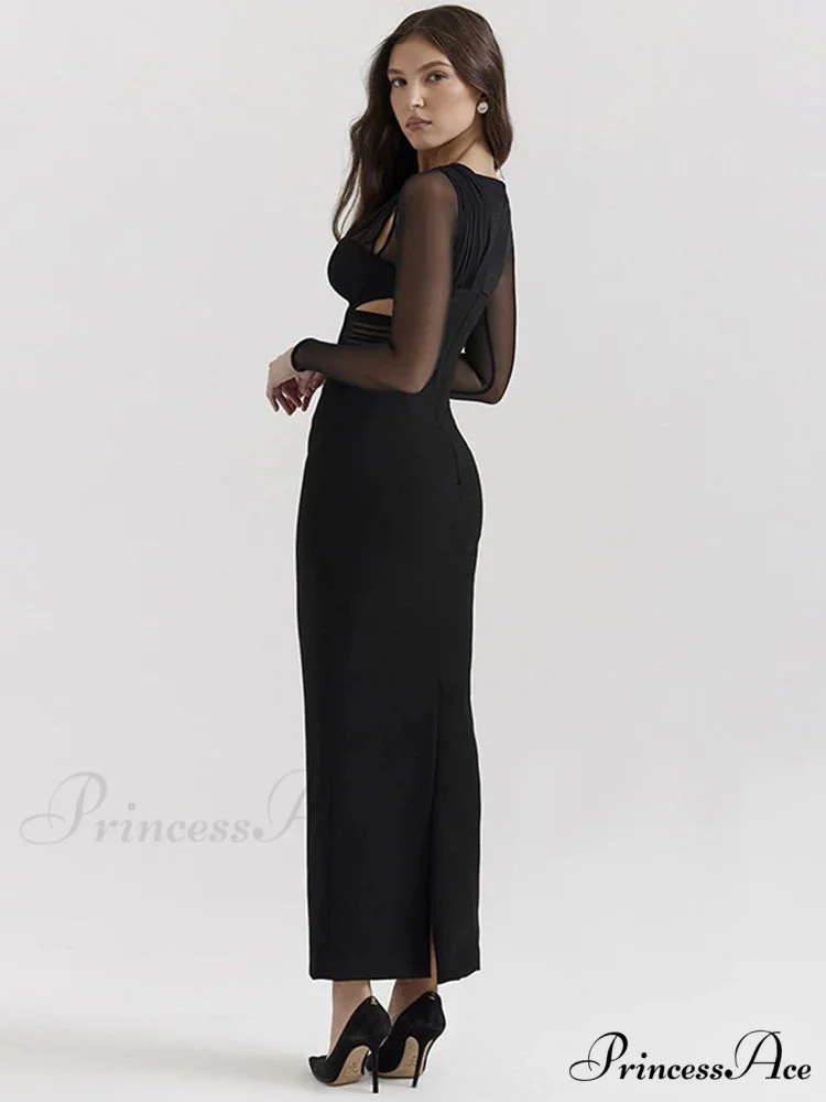 Net Patchwork Sleek Bodycon Holiday Dress - Image 5