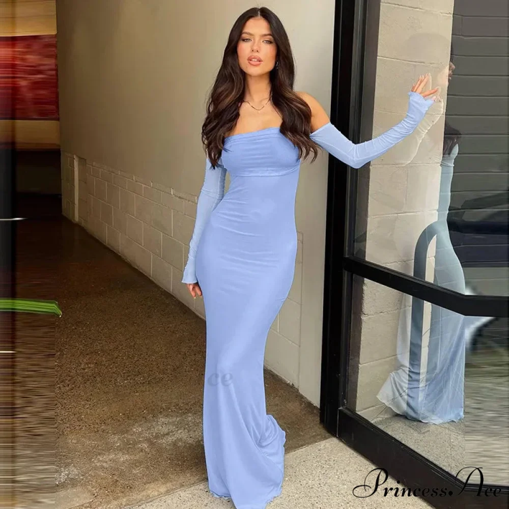 Net Slender Body-hugging Long Holiday Dress - Image 5